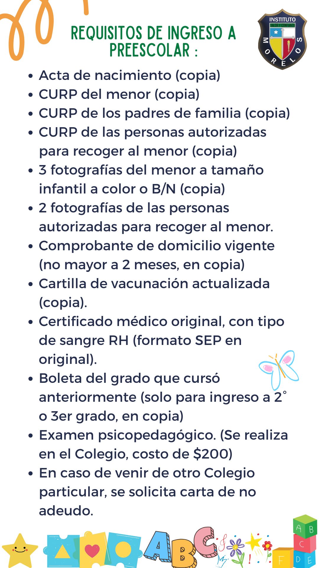 REQUISITOS PREESCOLAR