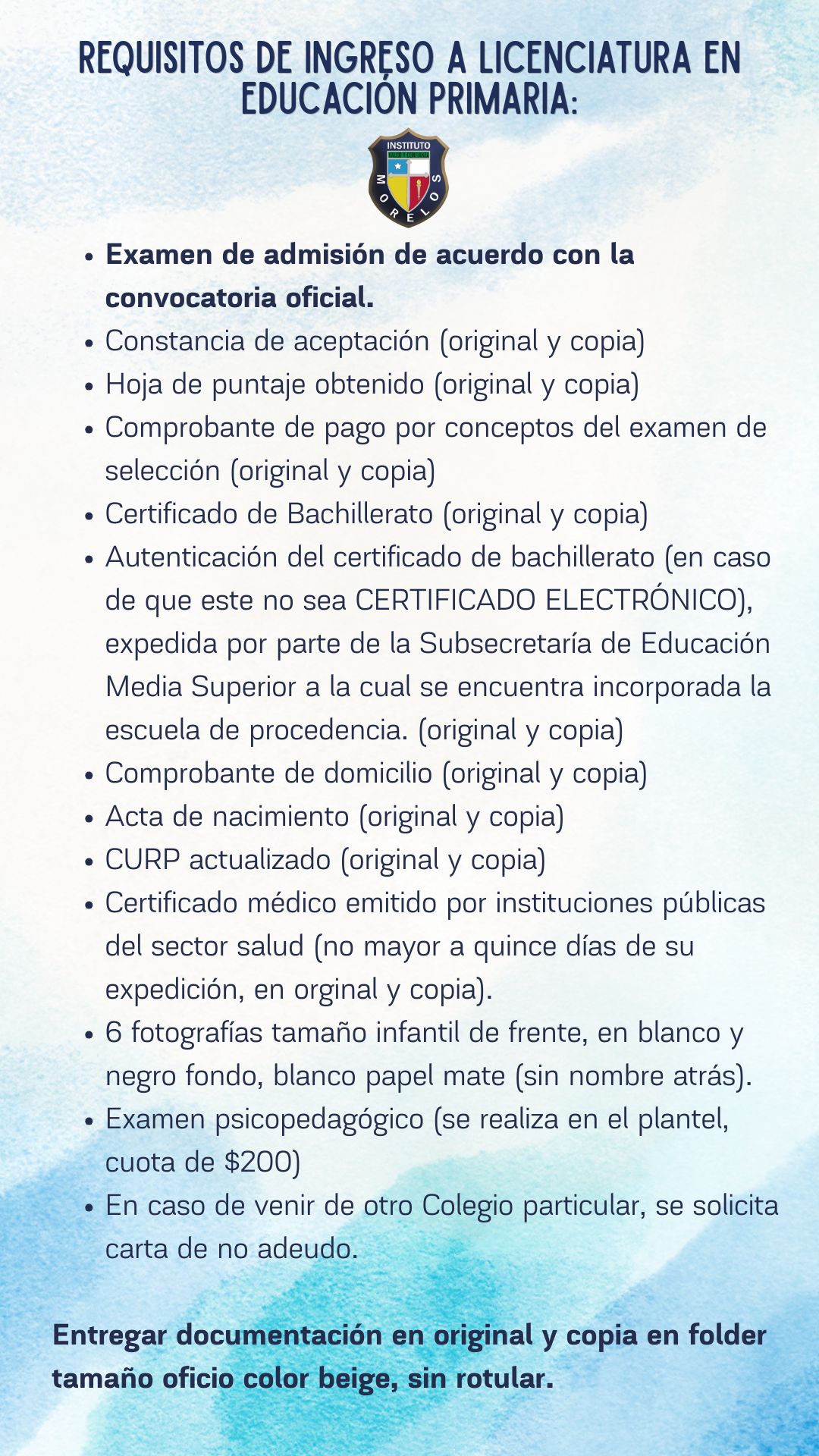 Requisitos Lic Primaria